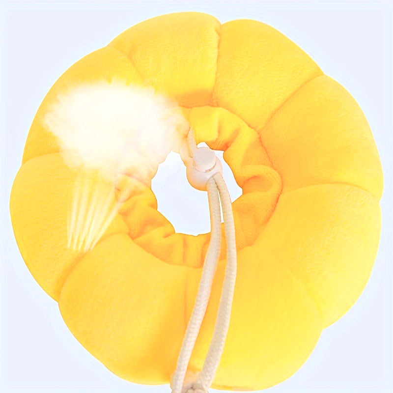 Wefulfil yellow Recovery Neck Cone for pets with soft padded fabric and adjustable drawstring
