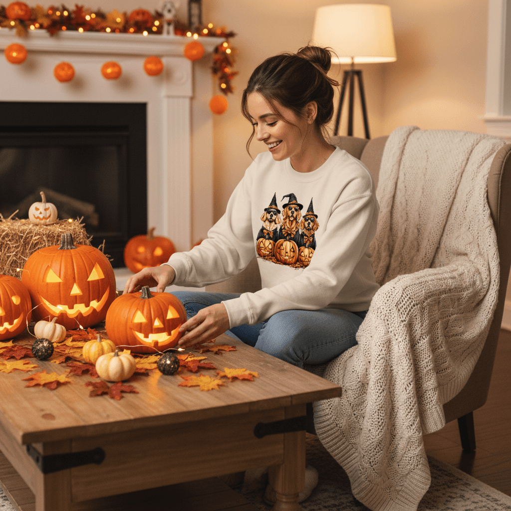 Golden Retriever Halloween Sweatshirt - Witch Dogs - Purrfect Pet Haven