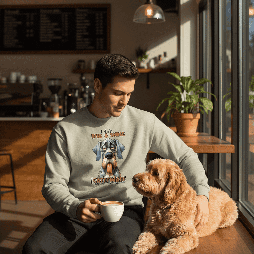 Rise n Shine Crewneck - Cozy Morning Sweatshirt - Purrfect Pet Haven