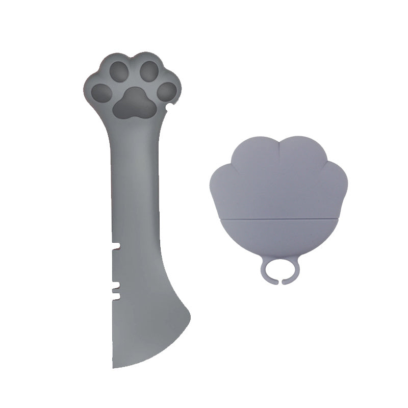 Wefulfil Scoop Spoon Jar Opener set in gray with paw-shaped design for pet supplies