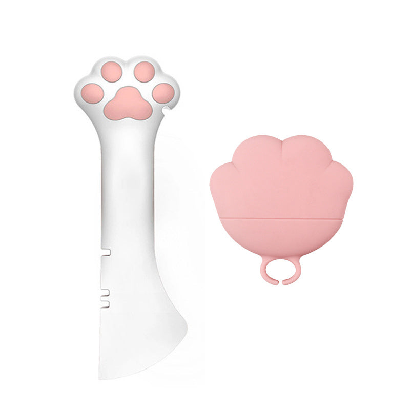 Wefulfil Scoop Spoon Jar Opener with pink paw-shaped handles for easy grip in pet supplies