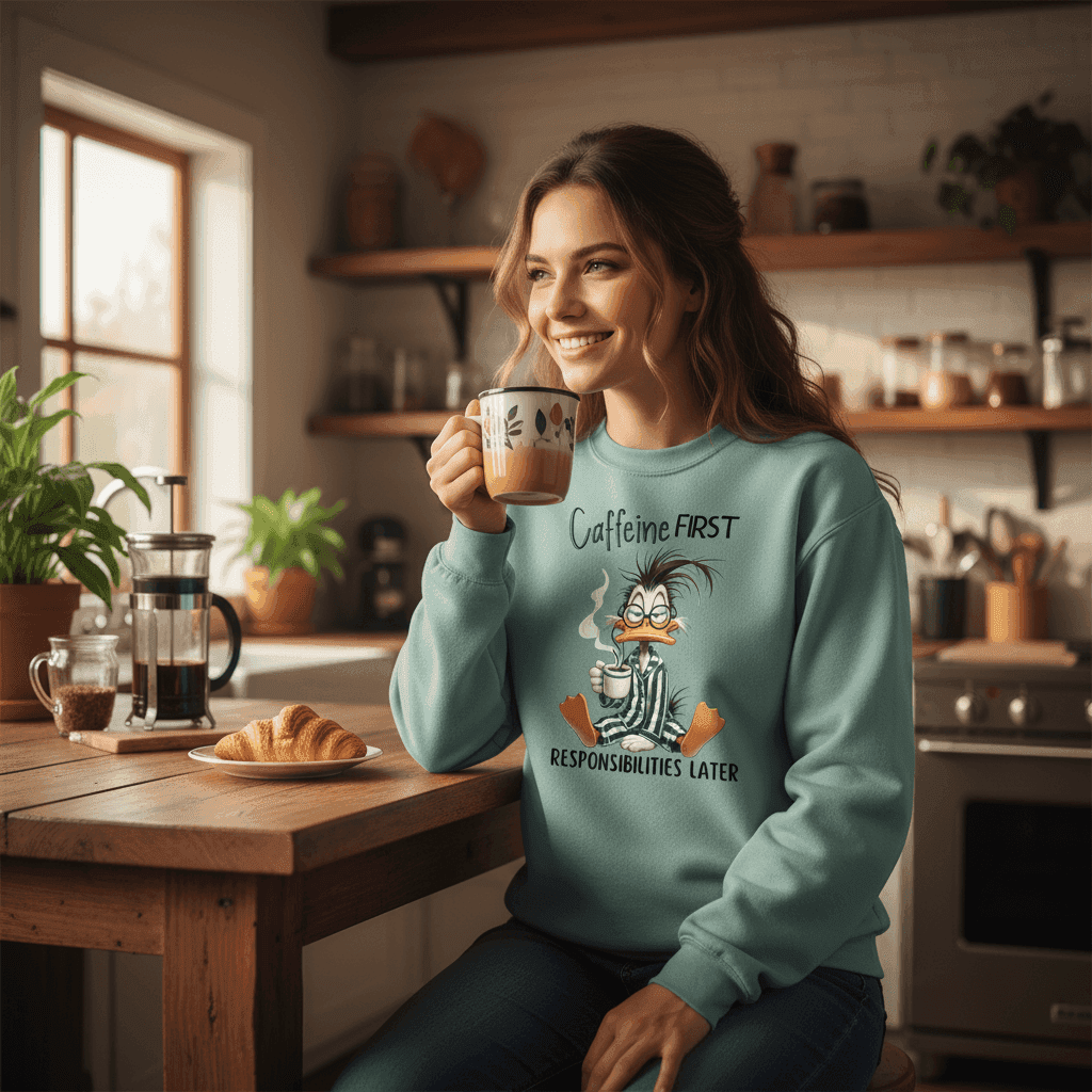 Caffeine First Responsibilities Later Sweatshirt - Purrfect Pet Haven