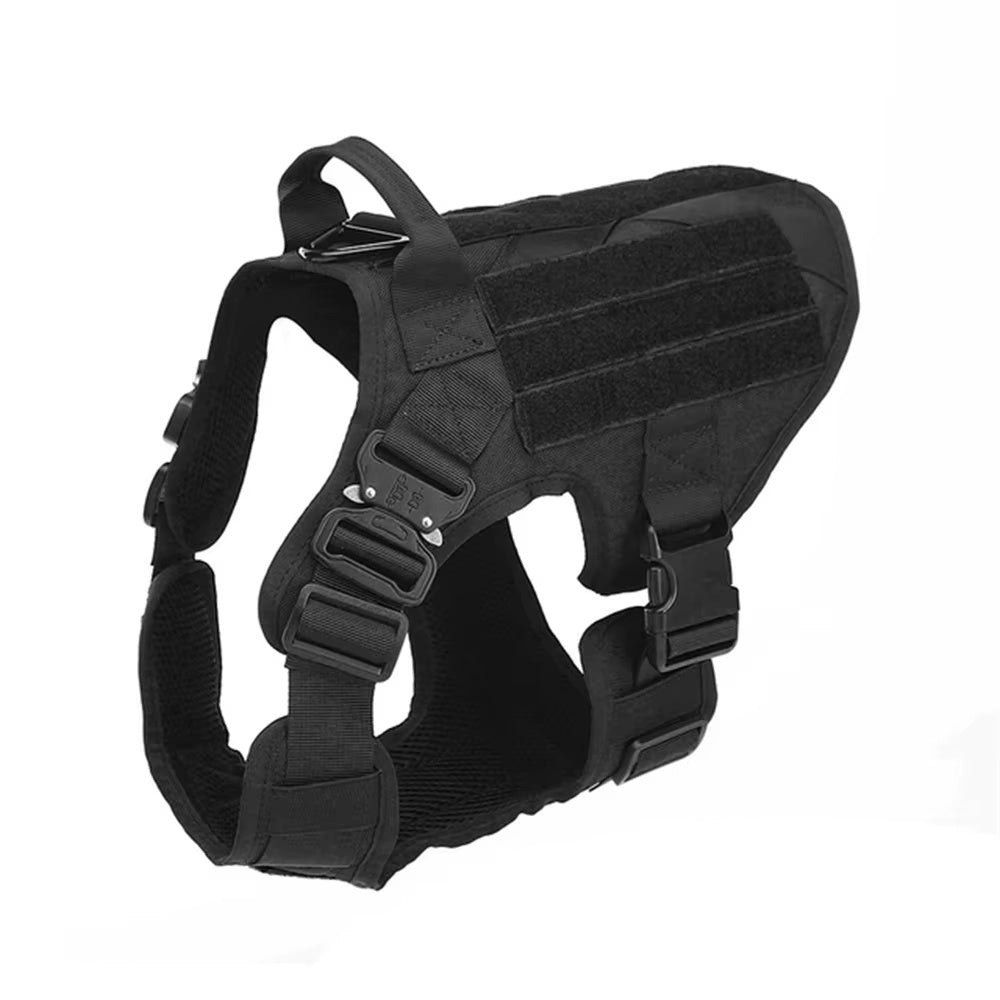 Black Wefulfil Tactical Service Dog Vest Harness with adjustable straps and durable buckles