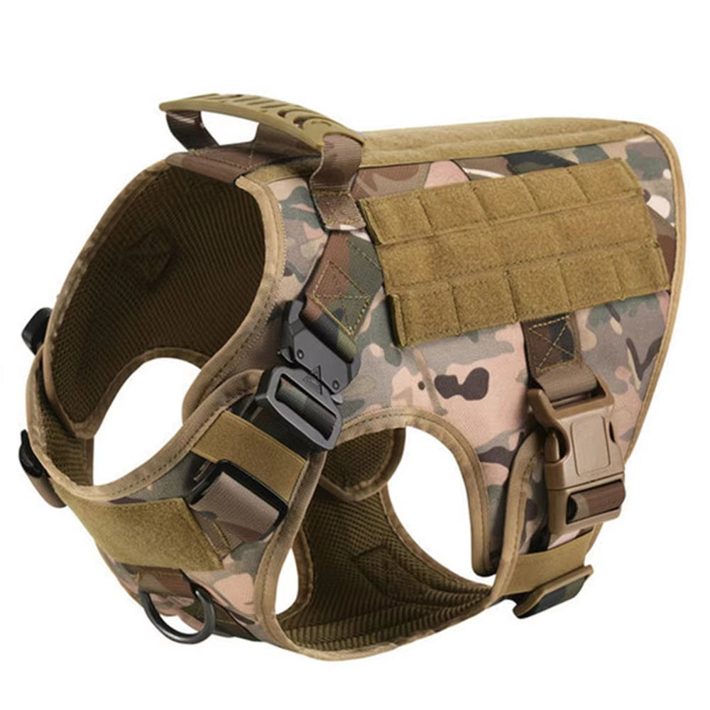Wefulfil Tactical Service Dog Vest Harness in camouflage with adjustable straps and durable handle
