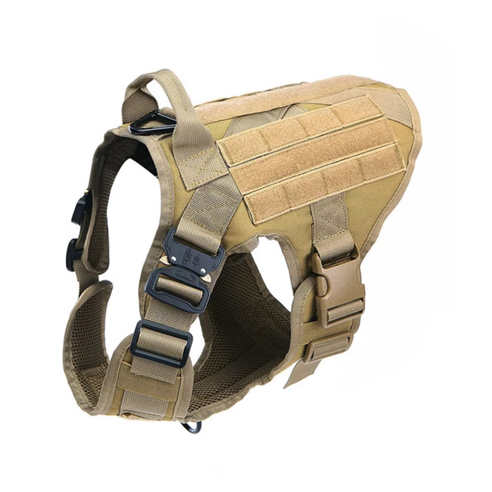 Wefulfil Tactical Service Dog Vest Harness in tan with adjustable straps and durable construction