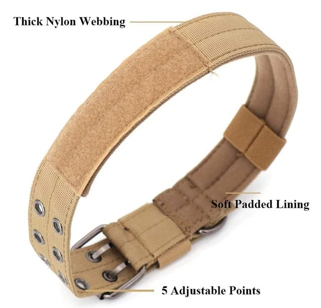Wefulfil Nylon Large Dog Collar with thick nylon webbing soft padded lining and 5 adjustable points