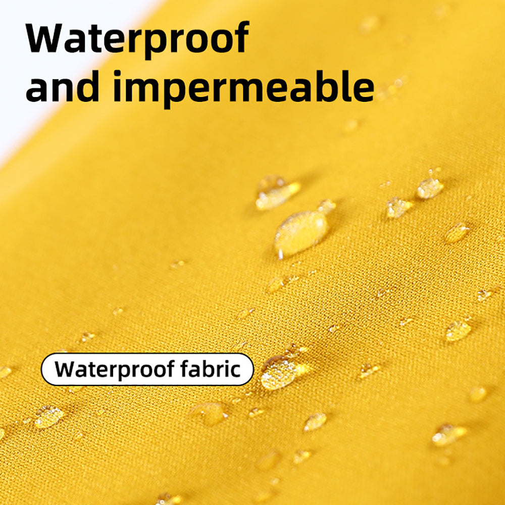 Wefulfil yellow waterproof dog raincoat with hood close up of waterproof fabric with water droplets
