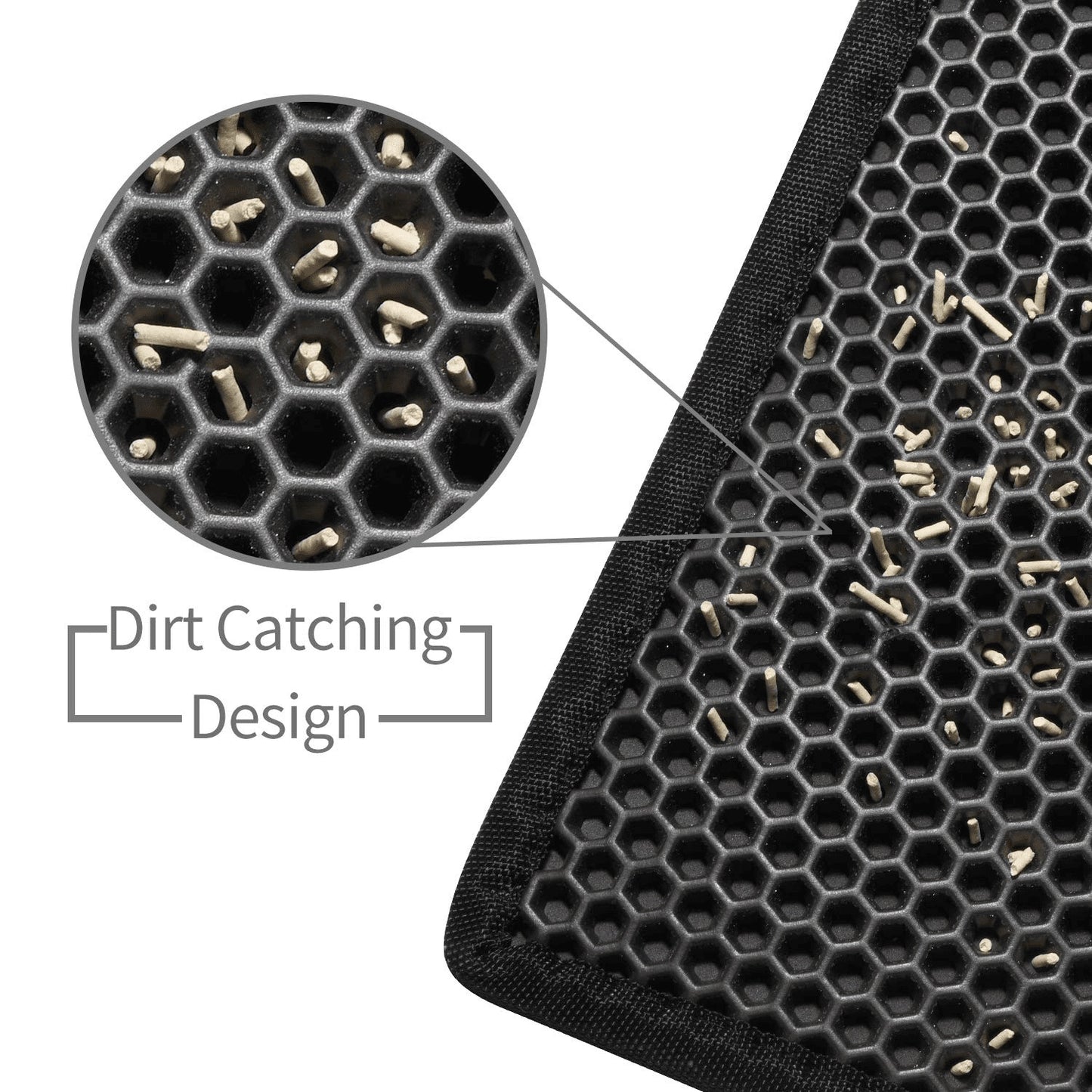 Wefulfil Trapping Kitty Litter Mat with dirt catching honeycomb design for pet litter cleanup