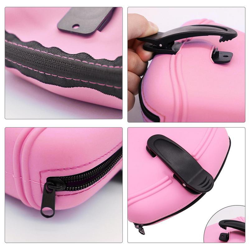 Wefulfil pink treat pouch bag with zipper and clip for easy attachment and secure storage
