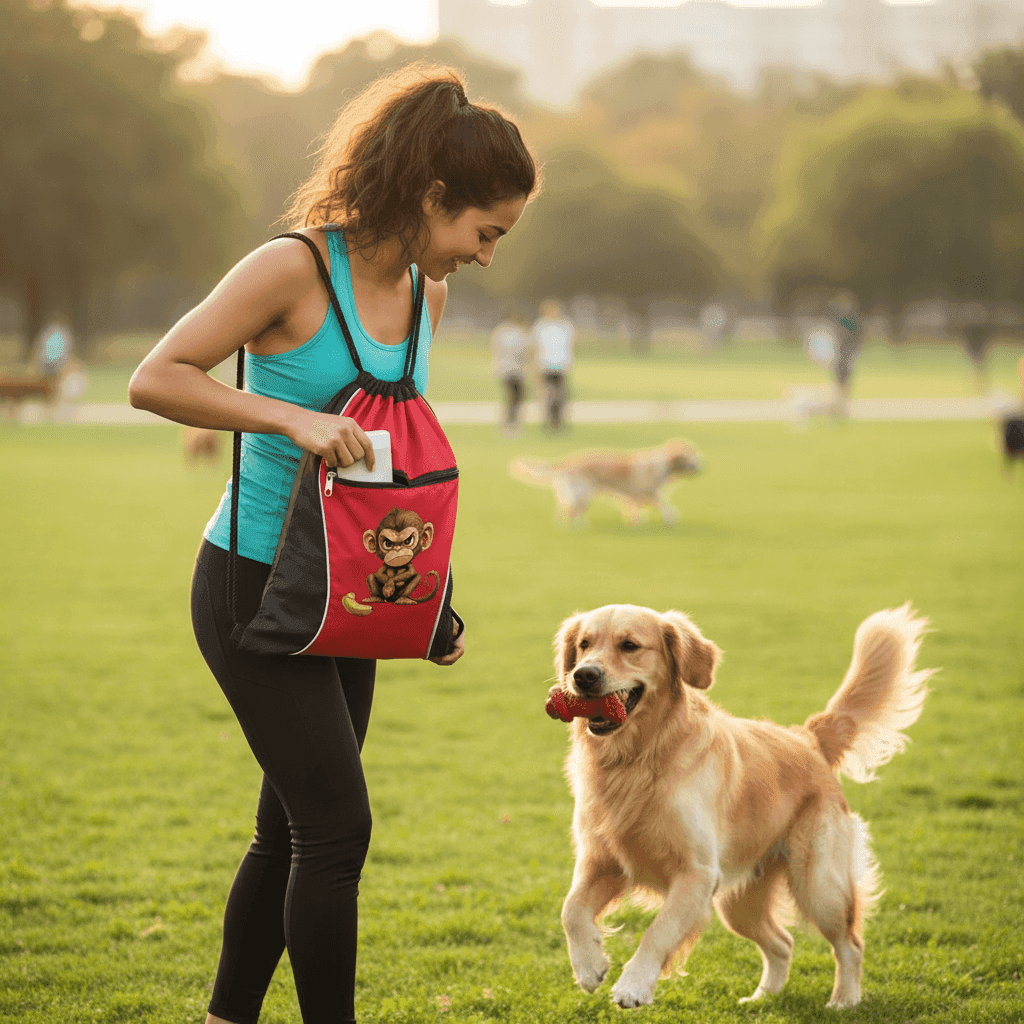 Monkey Drawstring Bag - Fun Cinch Pack for Pet Lovers - Purrfect Pet Haven