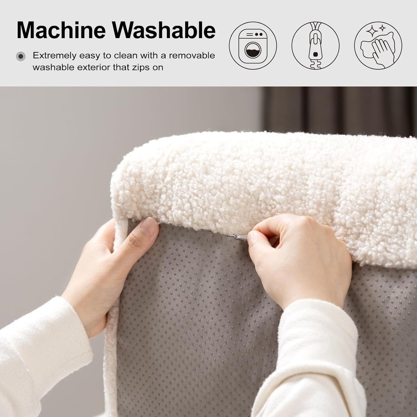 Machine washable Waterproof Pet Bed with removable washable exterior and zipper closure