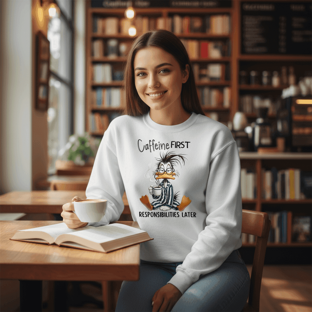Caffeine First Responsibilities Later Sweatshirt - Purrfect Pet Haven