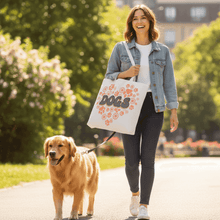Dog Lover Tote Bag with Heart Paw Prints for Dog Moms - Purrfect Pet Haven