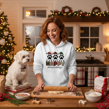 White Happy Pawlidays Hoodie Christmas Lifestyle