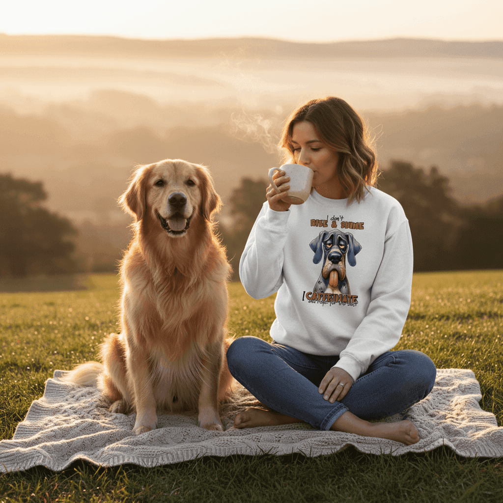 Rise n Shine Crewneck - Cozy Morning Sweatshirt - Purrfect Pet Haven