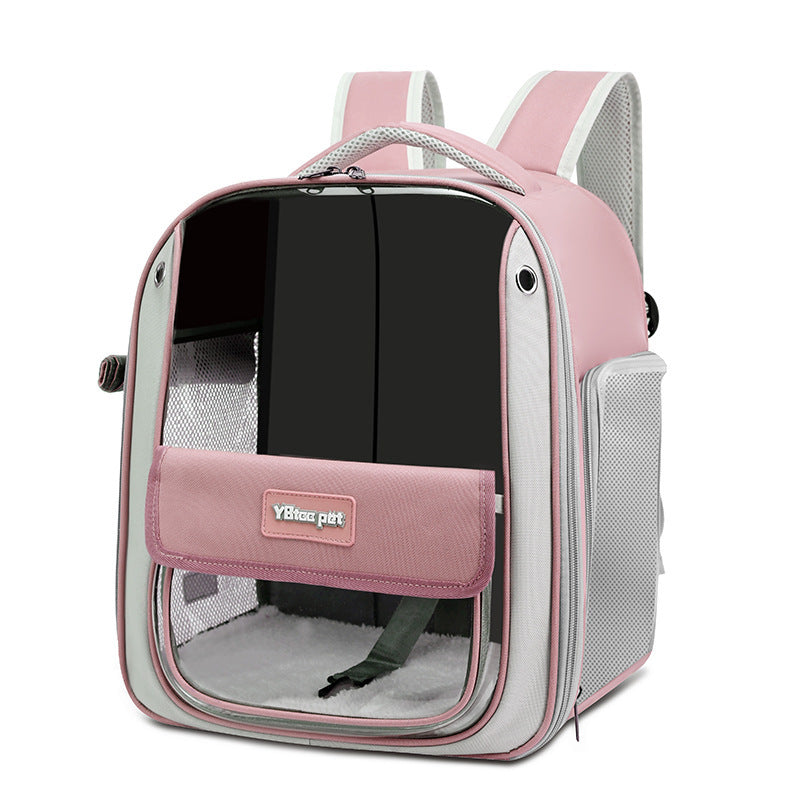 Dropshipman pink large cat carrier backpack with clear front window mesh sides padded straps