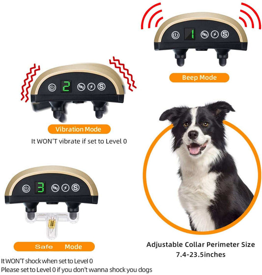 Color Screen Dog Trainer Super Long Remote Control Waterproof Dual Power Display Electric Shock Collar