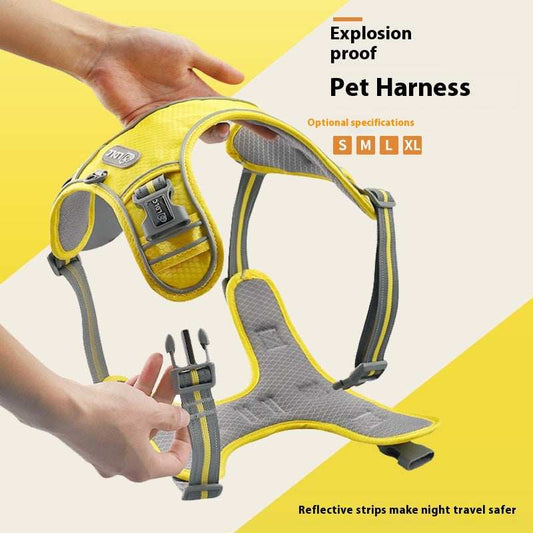 Traction Strap Shock Absorption Comfortable Night Vision Reflective Pet Harness