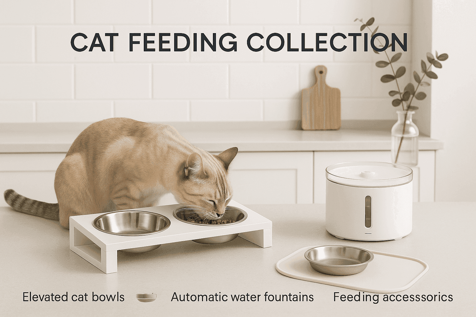 Cat Feeding & Bowls - Elevated Feeders & Fountains - Purrfect Pet Haven