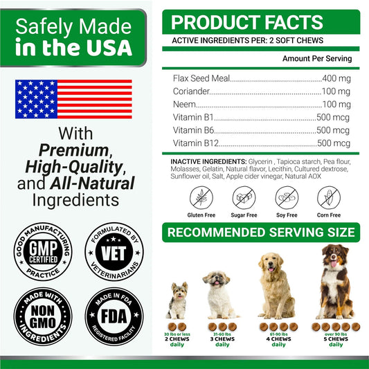 Flea And Tick Prevention For Dogs Chewables 170 Treats Natural Dog Flea And Tick Treatment All Breeds & Ages Made In USA CANNOT Be Listed For Sale On Amazon