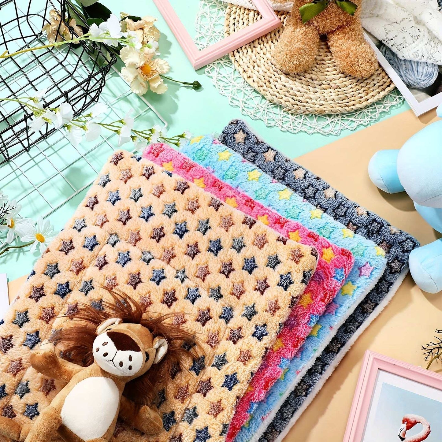Premium Pet Bed Mat - Washable Fleece Crate Pad for Dogs & Cats All Sizes
