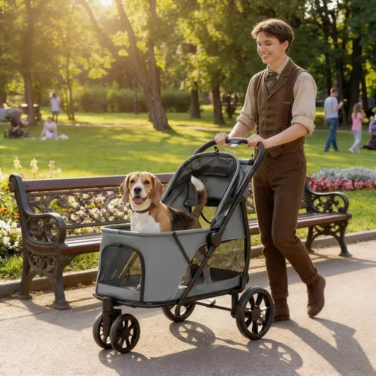 Large Dog Stroller All Terrain - Foldable 44 lb Capacity