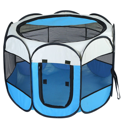 Portable Foldable Pet Tent - 8-Panel Exercise Pen with Dual Zippers