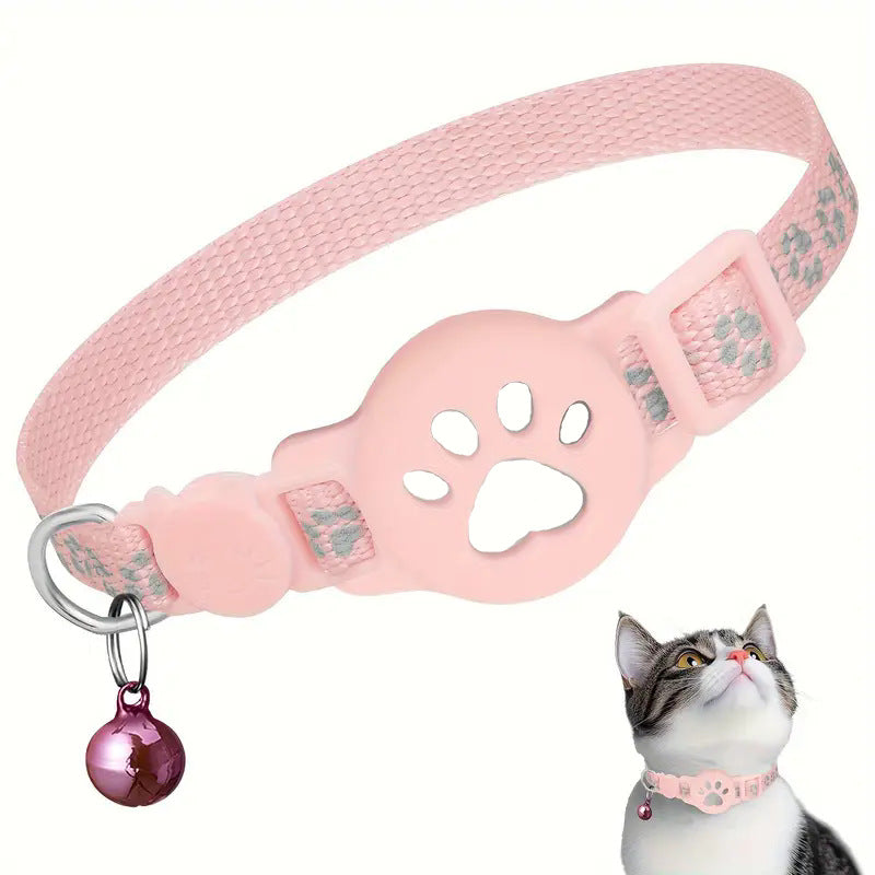Paw Prints Tracker - Cat Collar with AirTag Holder - Purrfect Pet Haven
