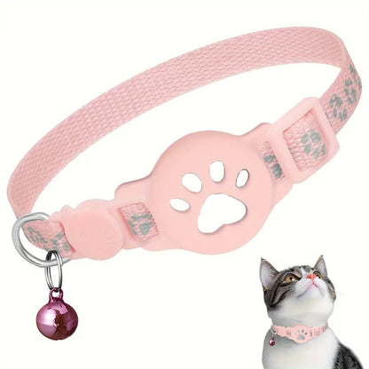 Paw Prints Tracker - Cat Collar with AirTag Holder - Purrfect Pet Haven