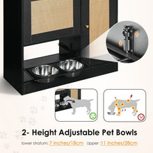 Elevated Dog Bowl Stand - 2 Bowls with Storage Cabinet