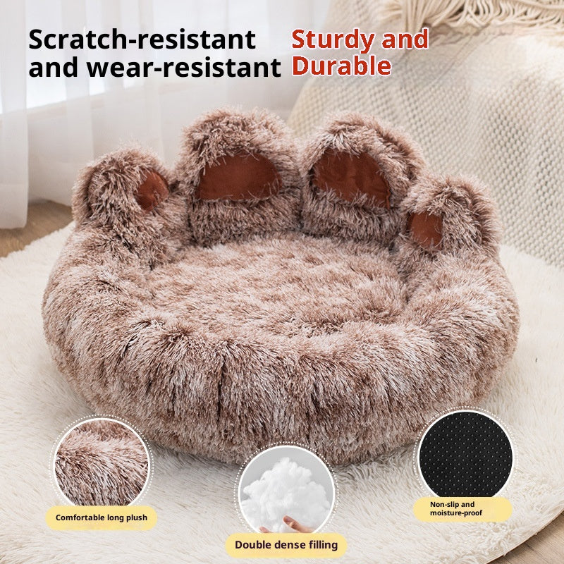 Pet Bed - Round Plush Thickened for Dogs & Cats