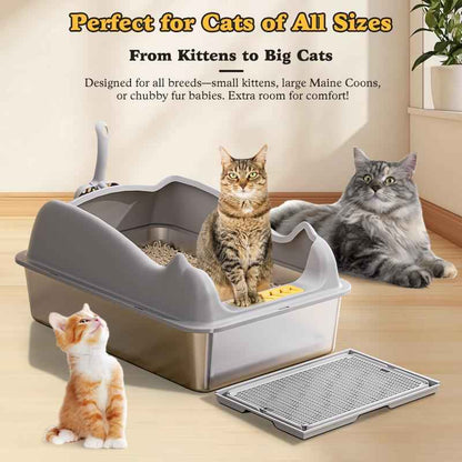 Stainless Steel Cat Litter Box - Large Rust-Free - Purrfect Pet Haven