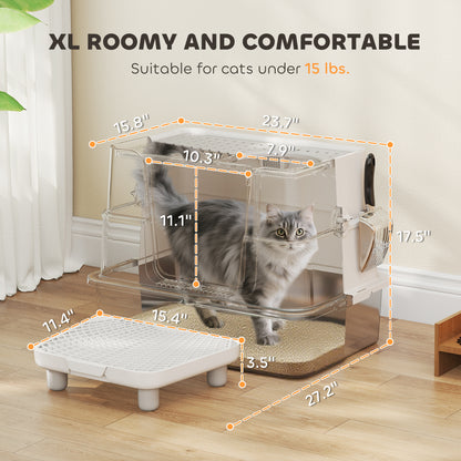 Cat Litter Box XL Stainless Steel - Dual Entry Flip Top