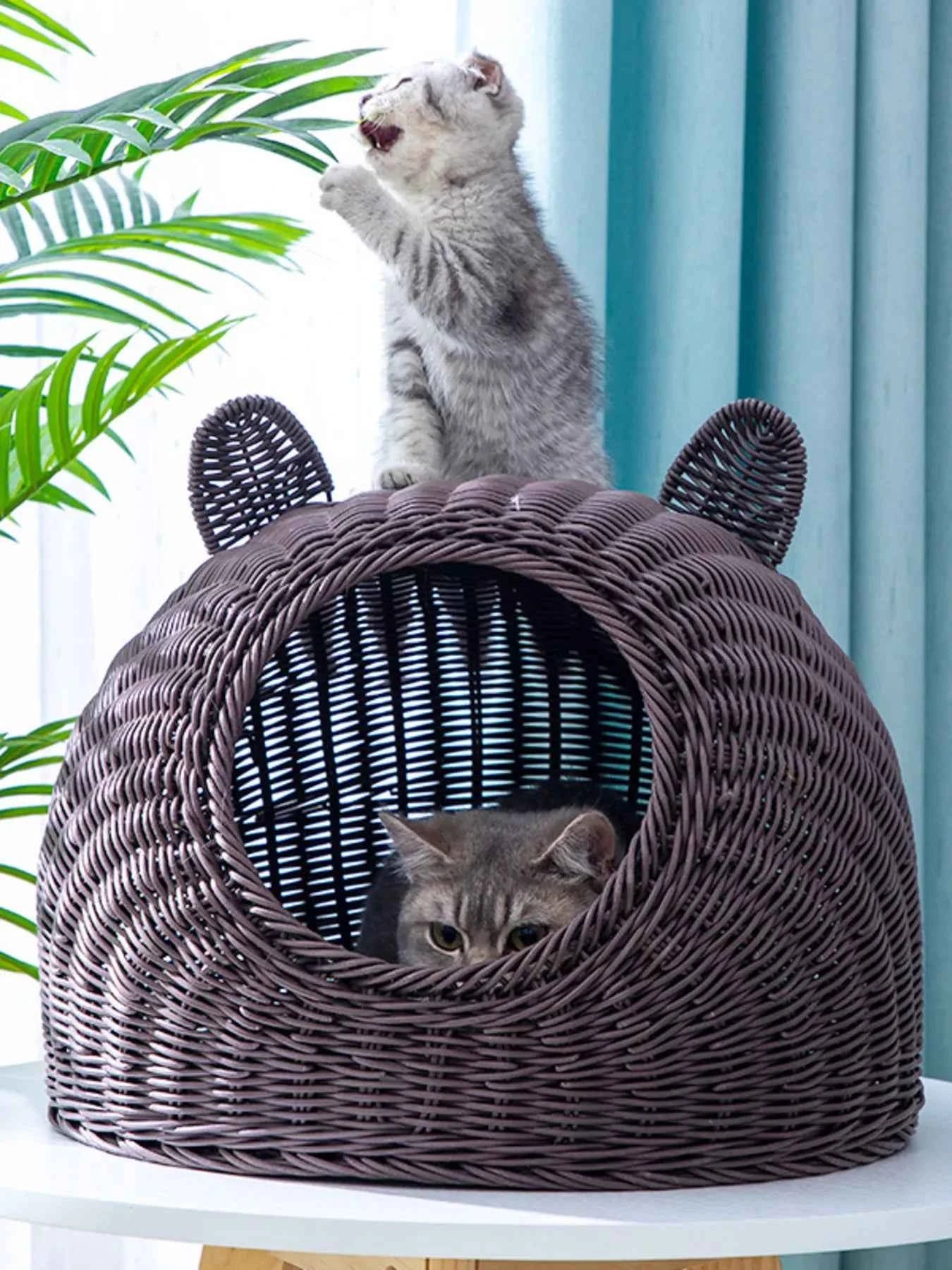 Rattan Pet Nest - Cute Pet Shaped Bed