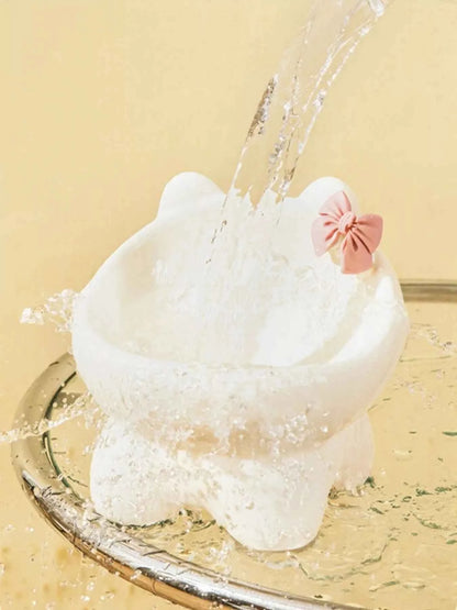 Ceramic Pet Bowl with Bowknot