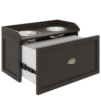 Elevated Dog Bowls - Pet Feeding Station with Storage