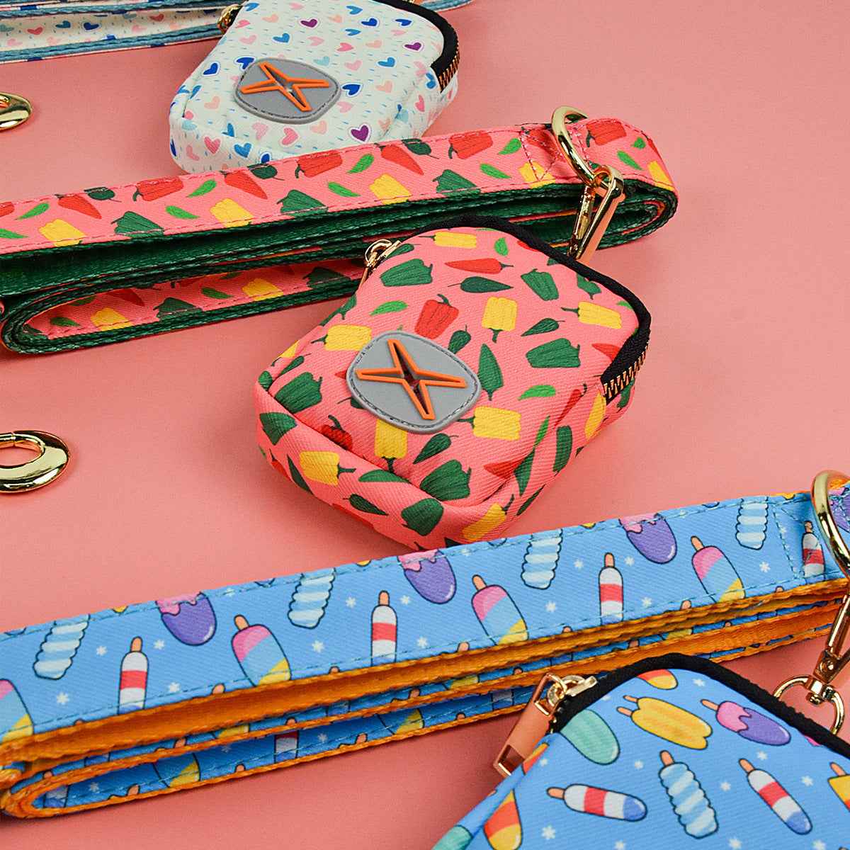 Dog Leash with Poop Bag Holder - Matching Set - Purrfect Pet Haven