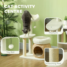 Cat Tree Tower 31" - Dual Beds Condo Sisal Posts Toy Ball
