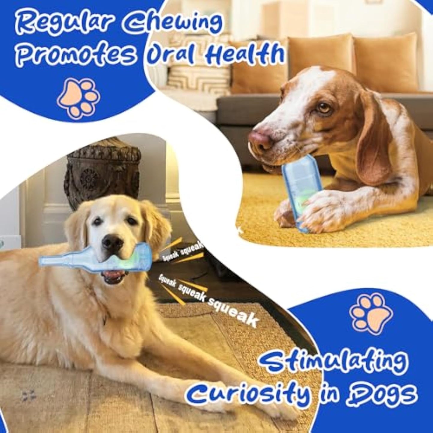 Water Bottle Squeaky Indestructible Dog Toys For Aggressive Chewers