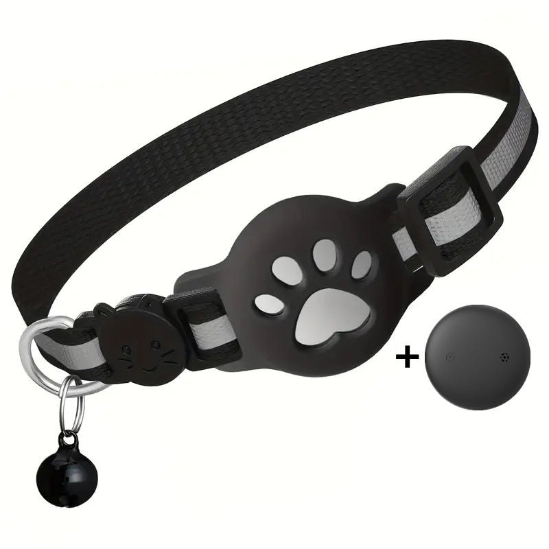 Paw Prints Tracker - Cat Collar with AirTag Holder - Purrfect Pet Haven