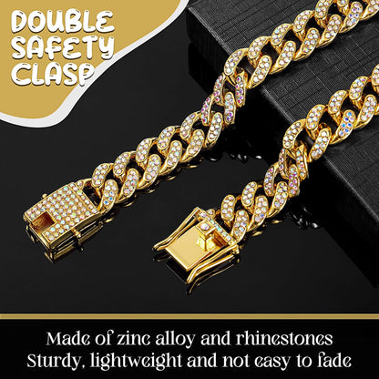 Dog & Cat Metal Chain Crystal Collar Necklace Pet Jewelry - Accessories For Small Medium Large Dogs & Cats