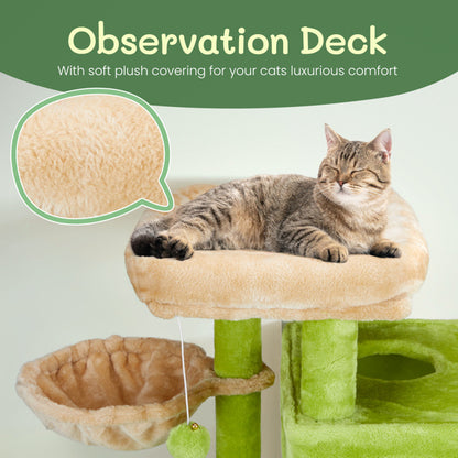 3-inch Yellow-green Speaker-shaped Double-layer Cat House  Hammock Cat Bed