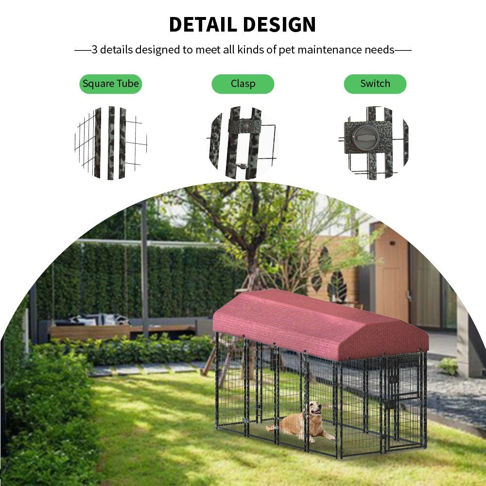 12 Piece Square Tube Wire Running Cage - Black Single Door Playpen