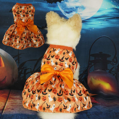 Elegant Halloween Pet Party Dress - Festive Costume Outfit