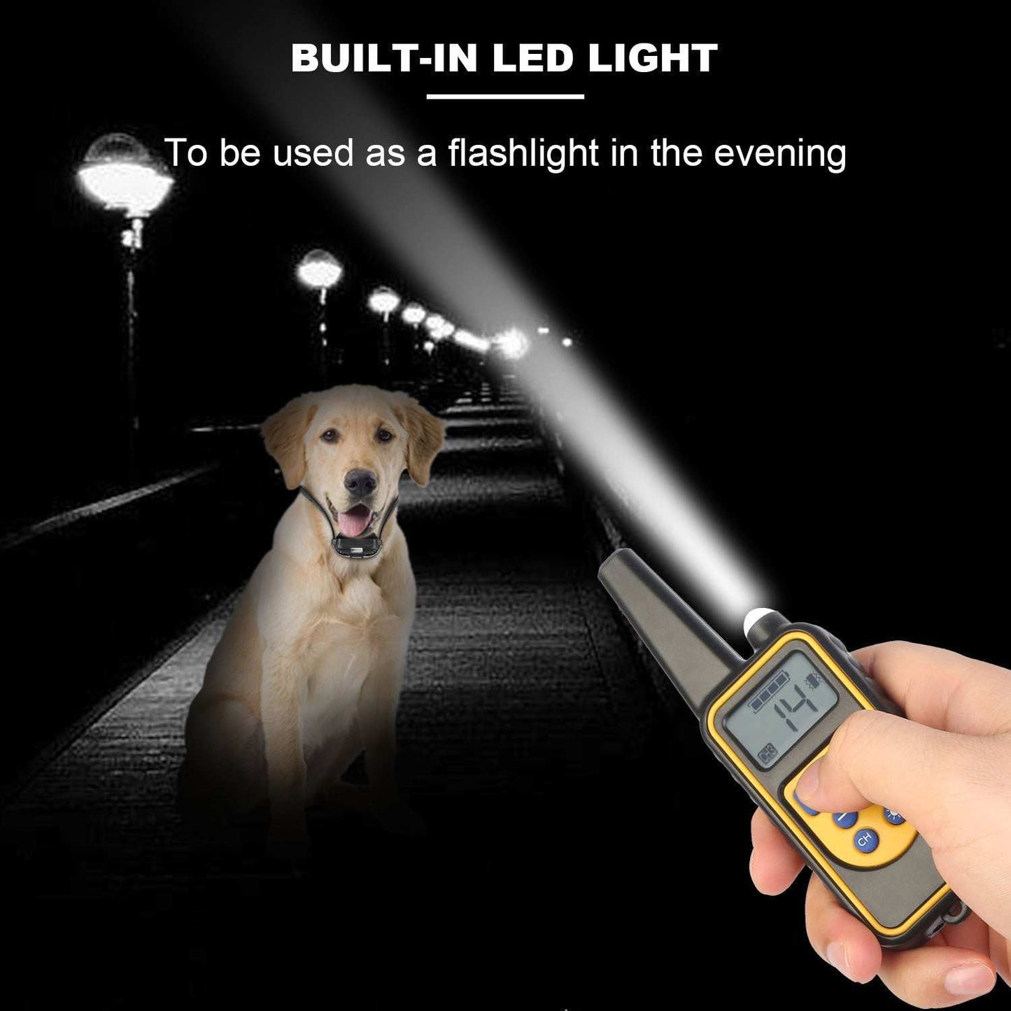 Dog Training Collar With Remote IP67 Waterproof Pet Trainer 300mAh Rechargeable 875 Yard Remote Control 4 Modes Adjustable Level