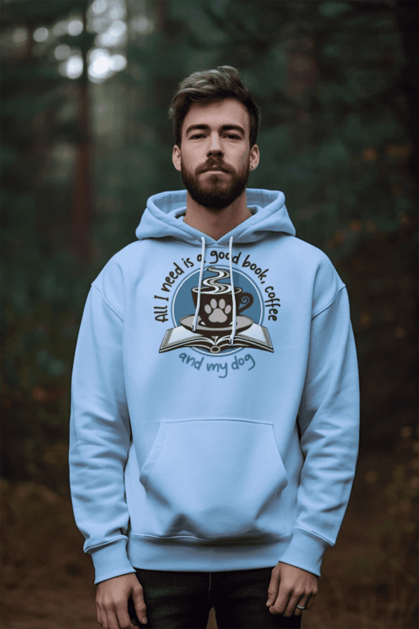 Book Coffee Dog Hoodie Sweatshirt - Bookworm Pet Parent - Purrfect Pet Haven