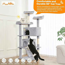 56-Inch Cat Tree Tower - Multi-Level with 2 Condos & Toys - Purrfect Pet Haven