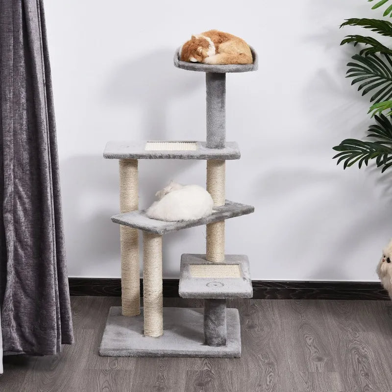 Cat Tree Spiral Staircase - 5 Level Climbing Tower with Perches