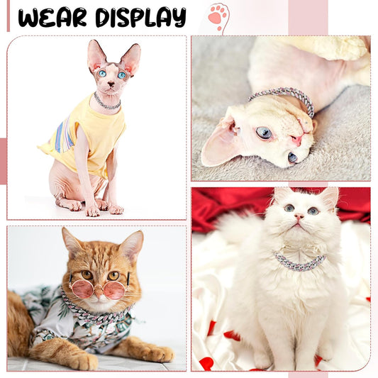 Dog & Cat Metal Chain Crystal Collar Necklace Pet Jewelry - Accessories For Small Medium Large Dogs & Cats