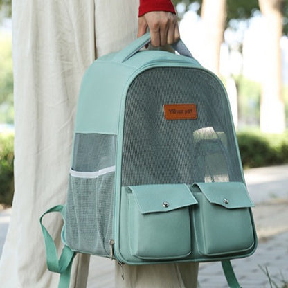 Pastel Color Breathable Large Capacity Foldable Pet Bag Backpack